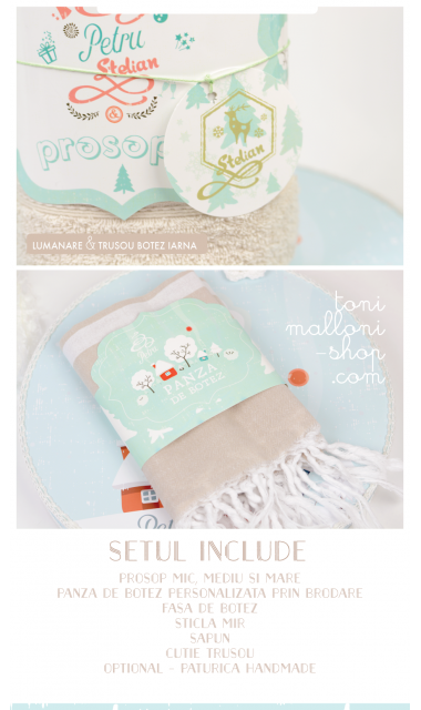 Trusou de botez cu broderie personalizata pentru baieti, Un meduz si un pestisor 8